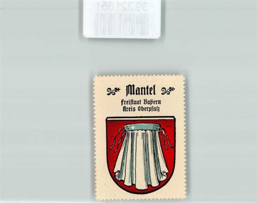 Mantel Vignette Wappen Freistaat Bayern Kreis Oberpfalz