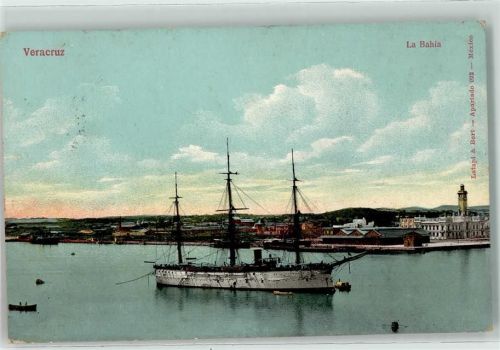 Veracruz 1913 La Bahia Schiff Ruderboot Turm