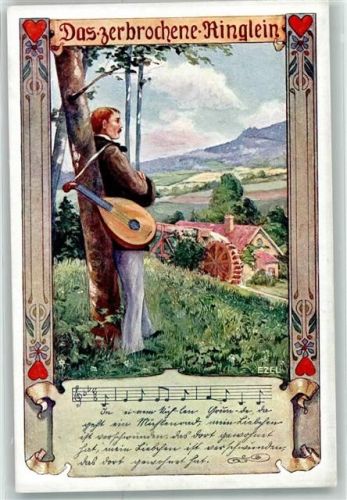 Das zerbrochene Ringlein Mann Gitarre sign.Ezel Wohlfahrtsverein für Offiziere und Beamte Österr.Ungar.Monarcheie