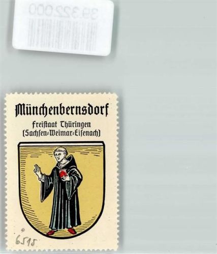 Münchenbernsdorf Vignette Wappen Freistaat Thüringen Sachsen Weimar Eisenach