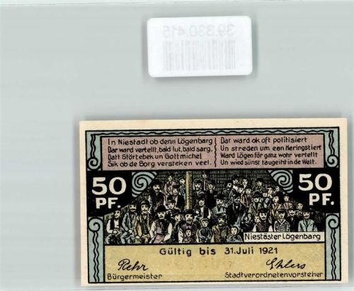 Neustadt Notgeld Gutschein v Neustadt in Holstein Augusta Victoria Warte 50 Pfennig Nr. 06079