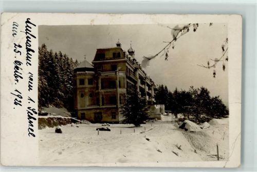 Sanatorium a Hausstein Sanatorium Winter Ort handschriftlich Ecke beschädigt Privatphoto AK