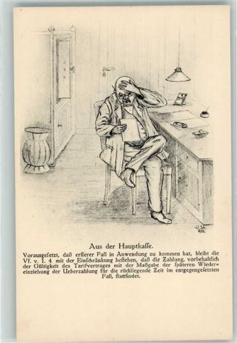 1922 sign. Starkloff Beamtenhumor - Hauptkaffee