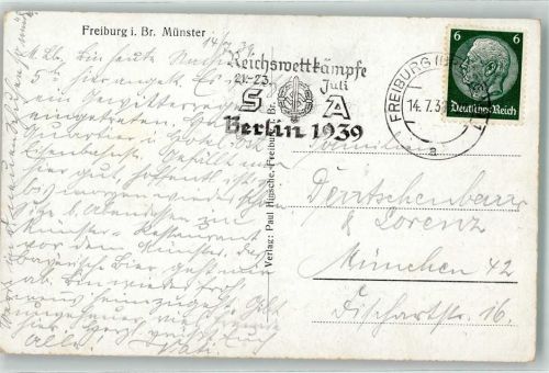 Freiburg Reichswettkämpfe Juli 1939 SA Berlin Straßenbahn