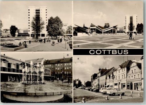 Cottbus Milch-Mocca- Bar Springbrunnen und Volksbuchhandlung Altmarkt