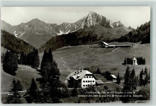 Plöckenhaus 1250 m Blaustein 2194 m Grosser Pal 1809 m Piz di timau 2218 m Kapelle