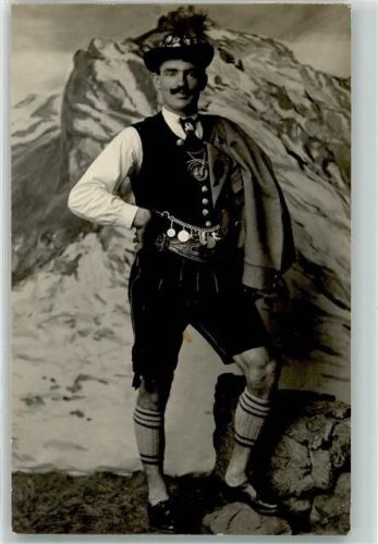Lanersbach Tracht Mann Ort lt. Stempel