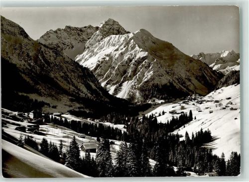 Mittelberg Winter mit Nebenwasser u. Höfle Widderstein Bärenkopf Heiterberg u. Alpeleskopf