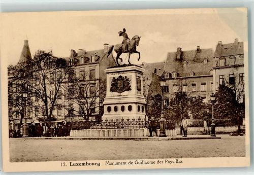Luxembourg Monument de Guillaume des Pays Bas Denkmal Pferd