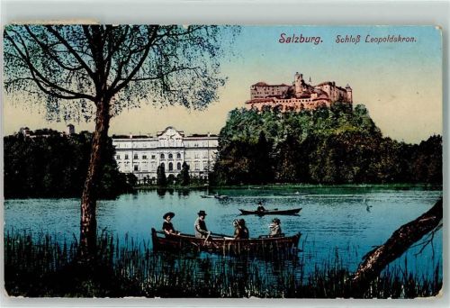 Salzburg 1915 Schloss Leopoldskron Ruderboot
