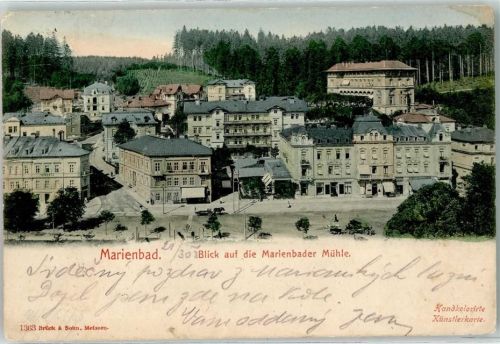 Marianske Lazne Marienbad 1903 Gebrauchsspuren Blick auf die Marienbader Mühle