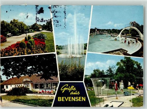 Bad Bevensen Grüsse Minigolf Schwimmbad Springbrunnen Rutsche Park Blumen