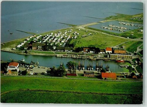 Fedderwardersiel Fliegeraufnahme Campingplatz Hafen Fischerboot Yachthafen