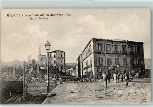 Messina 1908 Erdbeben vom 28. 12.1908 Piazza Stazione