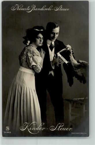 1909 Humor Kinder Steuer Foto Silaff Nr.2498-6