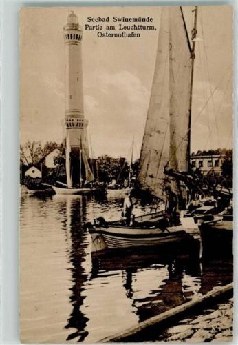 Swinemünde Seebad Leuchtturm Osternothafen Segelboot