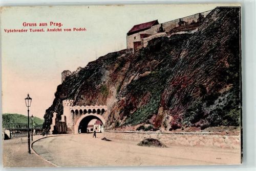 Prag Vysehrader Tunnel Ansicht von Podok Gruss Laterne