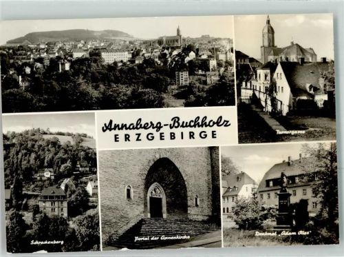 09456 O9300 Annaberg-Buchholz - Turnergasse Schreckenberg Portal der St. Annenkirche Denkmal Adam Ries