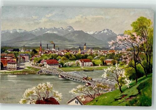 Rosenheim Aquarell signiert