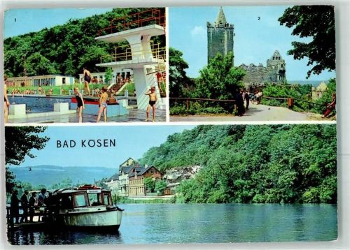 Bad Kösen Schwimmbad der Jugend Dampferanlegestelle Rudelsburg