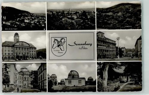 Sonneberg Blick v.d. Kappel Rathaus Spielzeugmuseum Sternwarte Lutherhaus SVK Postamt