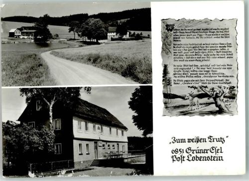 Schönbrunn OT. Grüner Esel Gasthaus Zum weißen Trutz Gedicht