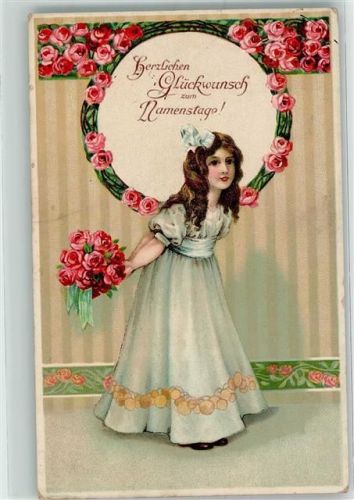 1912 Mädchen Rosen Passepartout SB Nr.819