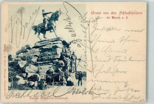 Woerth 1899 Denkmal Gruss von den Schlachtfeldern