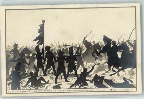 XX Schlacht bei Waterloo 1815 sign.Coulon Schattenbilder