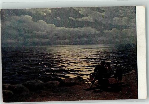 sign. Grigory Odissevich Kalmikov Moonlight at sea , T.S.N. Serie R.M. Nr. 9
