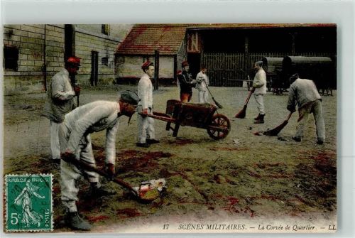 1912 Militärszenen Quartier reinigen