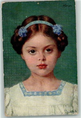 Portrait Mädchen Oilette Serie Herzblättchen Nr.930 sign. Dr.H.Seeger