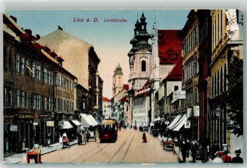 Linz Landstraße Tram Straßenbahn Kirche