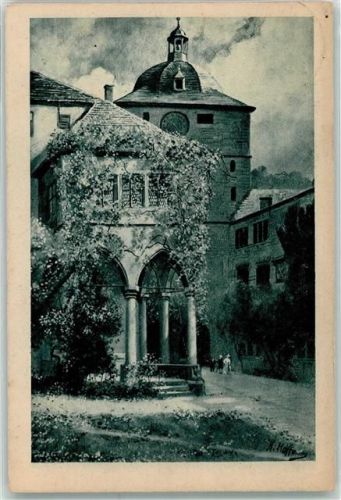 Heidelberg Schlosshof Brunnenhalle Wartturm sign.Hoffmann