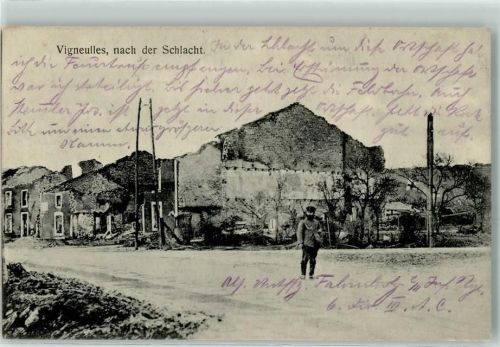 Vigneulles 1915 zerstörte Häuser nach der Schlacht