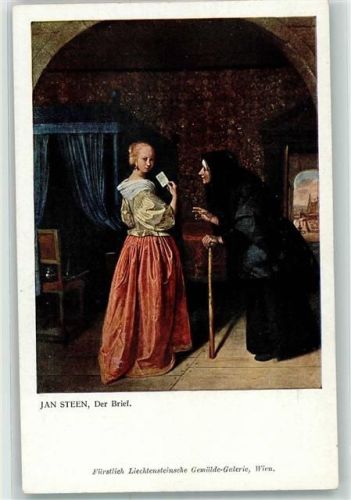 Wien 1. Bezirk, Innere Stadt Der Brief sign.Jan Steen Fürstlich Liechtensteinsche Gemälde Galerie Künstler S Künstlerkarte