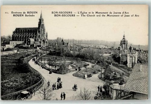Rouen Bon Secours l`Eglise et le Monument de Jeanne d`Arc