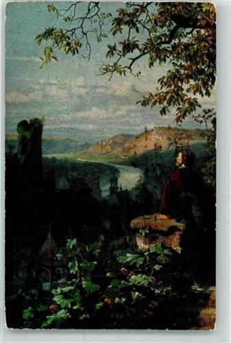 1919 Am Neckar sign.Th.Schütz Serie 27-258 Volkskunstverlag