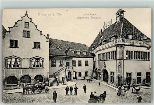 Colmar Kaufhaus Ancienne Douane Uhr Kutsche