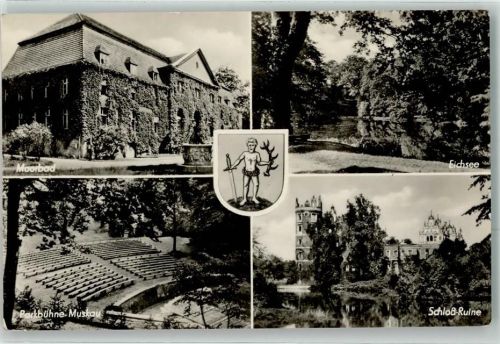 Bad Muskau 1959 Moorbad Parkbühne Schloss Wappen