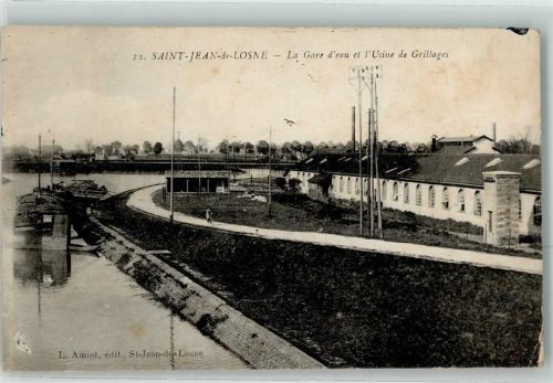 Saint-Jean-de-Losne Wasserbahnhof und Fabrik de Grillages Binnenschiff