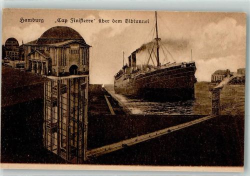 W2000 Hamburg Elbtunnel Dampfer Cap Finistere
