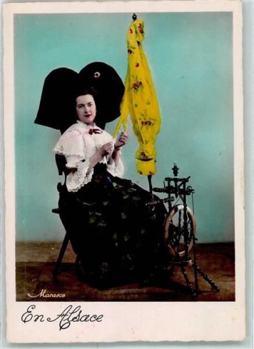 Strasbourg Elsass Tracht Spinnrad Ort lt. Fotograf