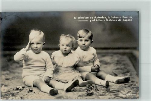 1911 Prinz von Asturien Infantin Beatriz und Infant D.Jaime von Spanien