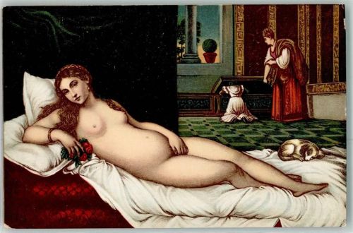sign.Tiziano Venus mit kleinem Hund Verlag Sborgi Nr.305