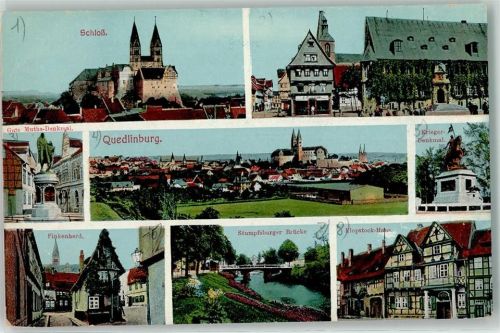 Quedlinburg Schloss Guts Muths Denkmal ,Quedlinburg Finkenherd Stumpfsburger Brücke Kriegerdenkmal