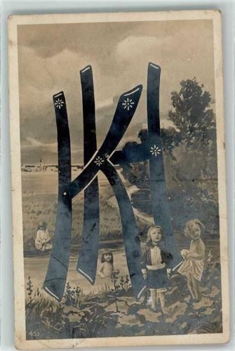 1911 Buchstabe K + H Foto Verlag AL Serie 53