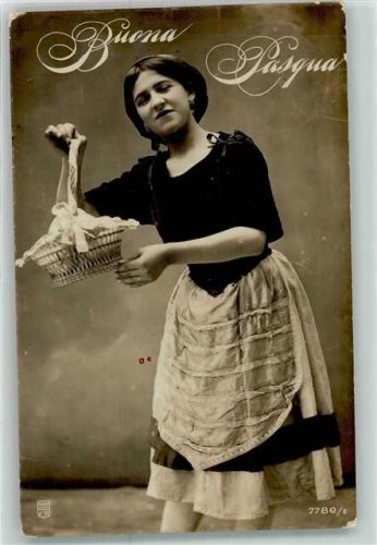 1913 Frau mit Korb
