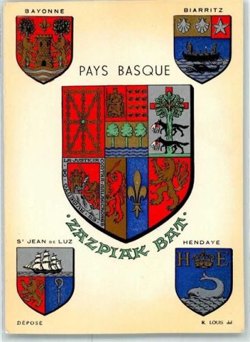 Bayonne Wappen Pays Basque Zazpiak Bat Bayonne Biarritz St. Jean de Luz Hendaye