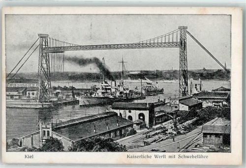 Kiel Kaiserliche Werft Schwebefähre Kriegsschiff
